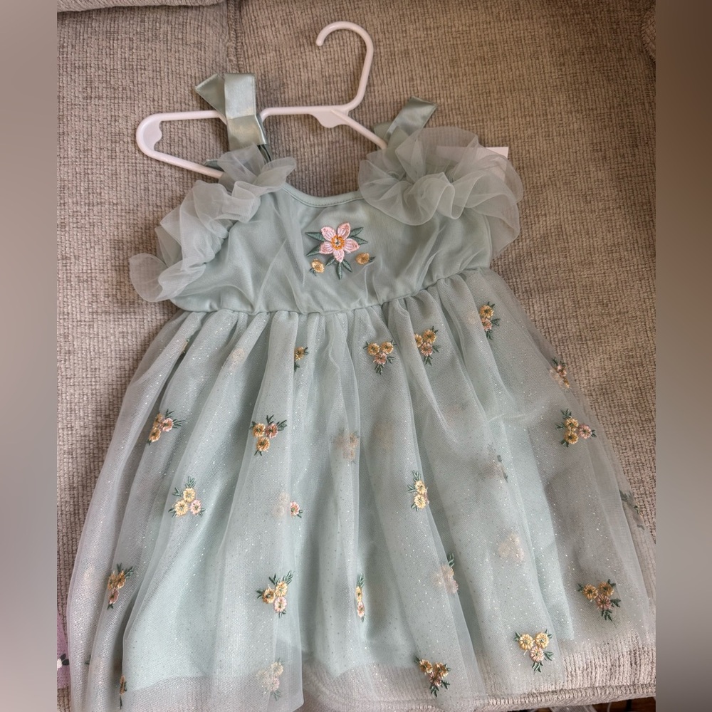 Floral Embroidered toddler chiffon dress size 2T